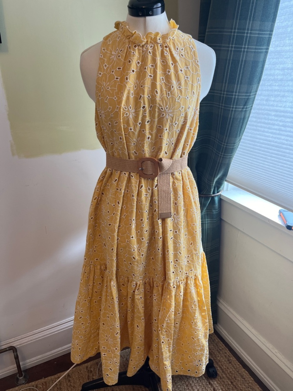 Embroidered Yellow floral Sezane Dress